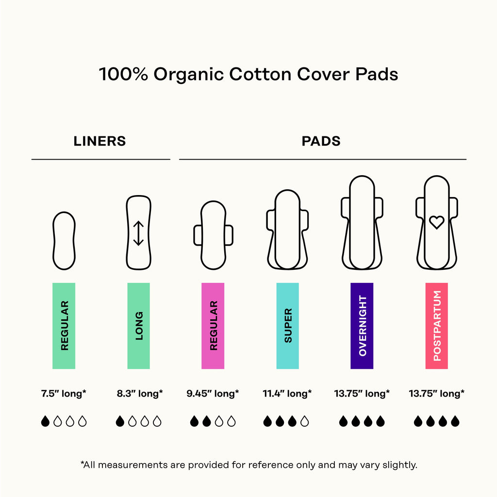 Organic Cotton Cover Cooling Herbal Infusion Regular Pads